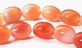 Peach Carnelian Round Oval Beads