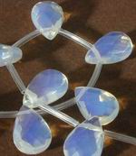 Vibrant Faceted Briolette Opalite Moonstone Beads