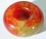 Huge Red/Green Chinese Jade 32mm Donut Bead
