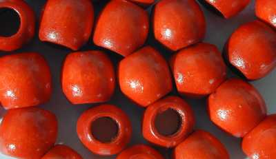 200 x 11mm Red Wooden Beads