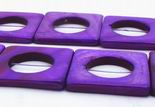 Rich Purple Mother of Pearl Square Frame Beads