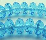 Sparkling FAC Aquamarine Diamond Crystal Rondells
