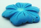 Large Blue Turquoise Flower Beads