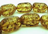 Enchanting Green Amber Nuggets - 21mm x 13mm