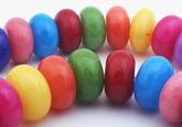 Large Rainbow Jade Rondell Beads - Heavy!