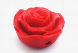 Rare Carved Cinnabar Rose 