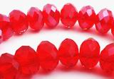 64 Faceted Fire Engine Red Crystal Rondell Beads