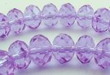 64 Faceted Lavender Sparkling Crystal Rondell Beads
