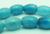 Slippery Cyan Blue Fire Agate Barrel Beads 