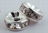 Silver Metal Rondell Crystal Spacers