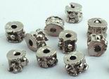 100 Silver Log Bead Spacers