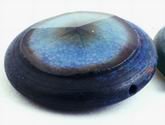 Large Diamond-Cut Sky-Blue Fire Agate Bead - 40mm