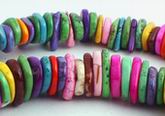 55 Colorful Rainbow Turquoise Disc Beads