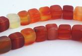 Ravishing 3-Tone Carnelian Cube Beads - 6mm