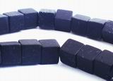 Haunting Frosty Black Onyx Cube Beads - 6mm