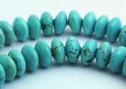 inky Blue Turquoise Rondell Beads