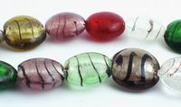 Multi- Color Murano Glass Foil Button Beads 