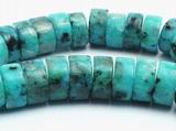 Large Hemimorphite Heishi Disc Beads - 19mm