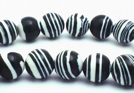 Vibrant Distinctive Zebra Calsilica 6mm Beads