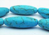 Long Blue Turquoise Barrel Beads