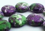 Large Purple & Green Calsilica Button Beads