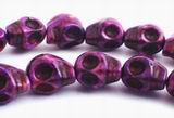 Unusual Deep Purple Turquoise Skull Beads