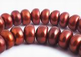 88 Slinky Chocolate Gold Pearl Rondell Beads