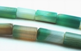 Slinky Green Agate Tube Beads