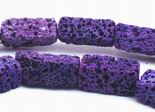 Unusual Earthy Purple Rectangle Lave Beads