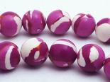 Cheeky Mauve & White 8mm Calsilica Beads