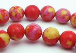 52 x 8mm Lipstick-Pink & Yellow Calsilica Beads