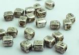 100 Small Silver Cube Bead Spacers - 3mm x 2mm