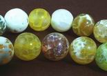 Breathtaking Spring Yellow & Green Crab Fire Agate Beads - 10mm