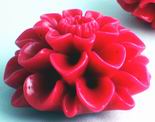 2 Large Romantic Pink Molded Flower Beads