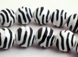 Large Striking 12mm Zebra Plastic Beads