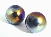 New Dramatic Black Aurora Borealis Hematite Beads - 10mm