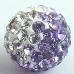 Unusual Graduated Lavender Blinged Shamballa Bead