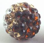 Unusual Graduated Amber Blinged Shamballa Bead