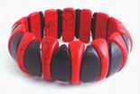 Mystical Red & Black Turquoise Half-Moon Bracelet