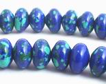 Deep-Blue & Green Calsilica Rondell Beads