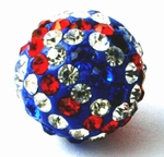 Union Jack Crystal Shamballa Bead