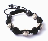 Black & White Crystal Shamballa Bracelet