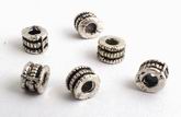 50 Solid Metal Tyre Barrel Spacer Beads