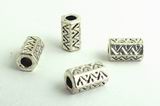 20 Large Striking Silver Hexagonal Tube Bead Spacers