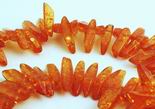 Striking Tribal Amber Icicile Beads - 17mm long