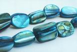 Shimmering Large Aqua-Blue Mother-Of-Pearl Beads