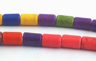 Colourful Rainbow Turquoise Tube Beads