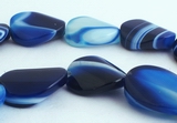 Gleaming Breathtaking Royal Blue Agate Wavy Beads