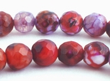 Faceted Daring Fire-Red Agate Beads - 6mm