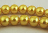 Daffodil Yellow Glass Pearl Beads - 8mm